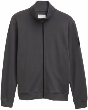 TOM TAILOR DENIM Tepláková bunda  tmavosivá