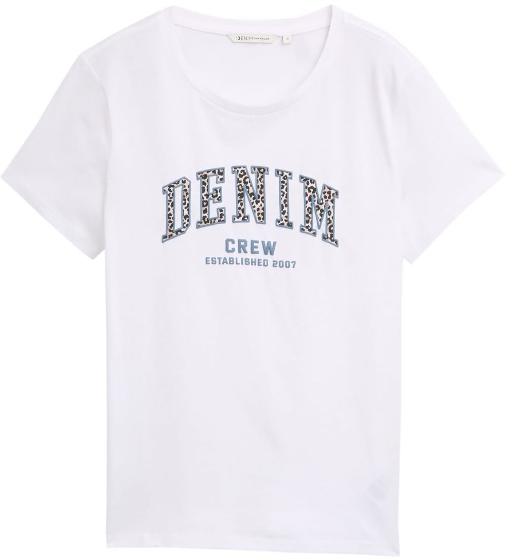TOM TAILOR DENIM Tričko  béžová / opálová / čierna / biela