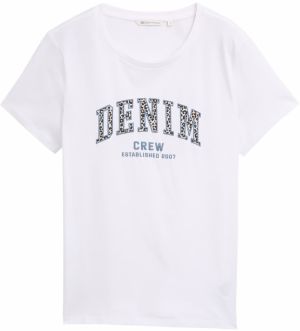 TOM TAILOR DENIM Tričko  béžová / opálová / čierna / biela