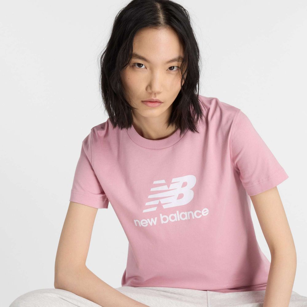 new balance Tričko  ružová / biela
