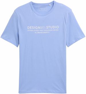 TOM TAILOR DENIM Tričko  modrosivá / biela