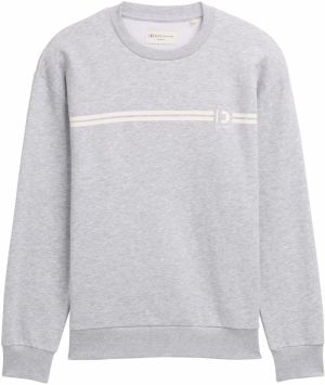 TOM TAILOR DENIM Mikina  sivá melírovaná / biela