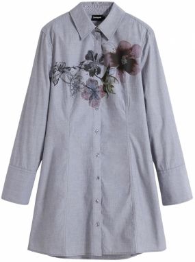 Desigual Košeľové šaty  svetlosivá / zmiešané farby