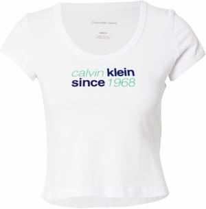 Calvin Klein Jeans Tričko  námornícka modrá / zelená / biela