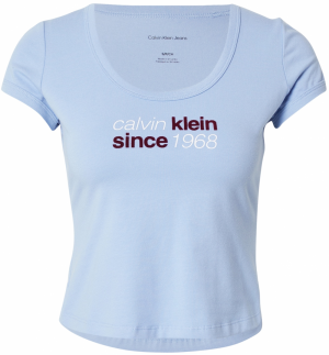 Calvin Klein Jeans Tričko  svetlomodrá / vínovo červená / biela