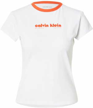 Calvin Klein Jeans Tričko  oranžová / biela