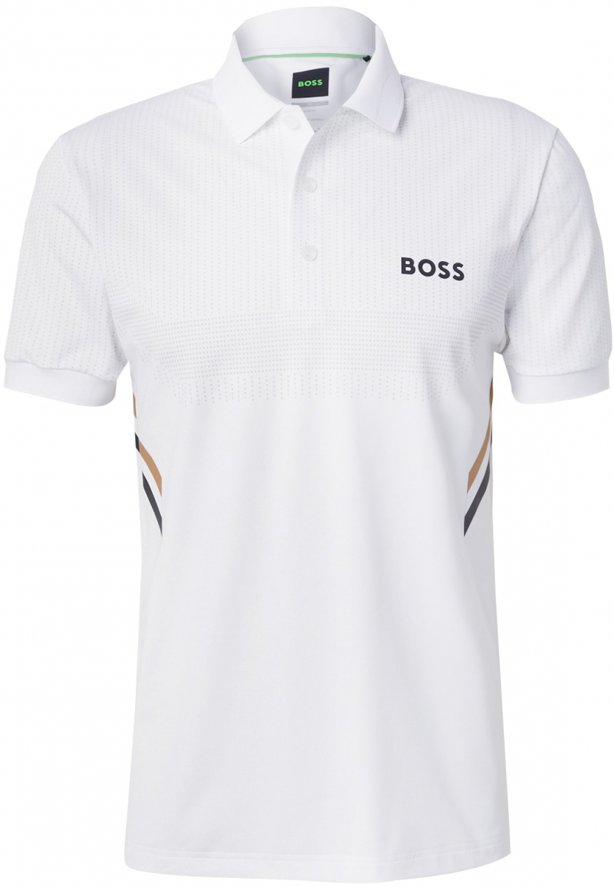 BOSS Funkčné tričko 'Paule'  svetlohnedá / čierna / biela