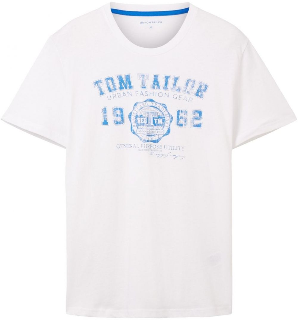 TOM TAILOR Tričko  nebesky modrá / šedobiela