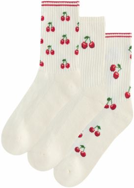 Next Ponožky  krémová / zelená / čerešňová