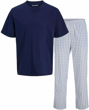 JACK & JONES Dlhé pyžamo 'JACFlorence'  svetlomodrá / tmavomodrá / biela