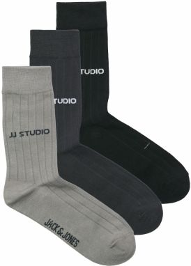 JACK & JONES Ponožky  sivá / antracitová / tmavosivá / biela
