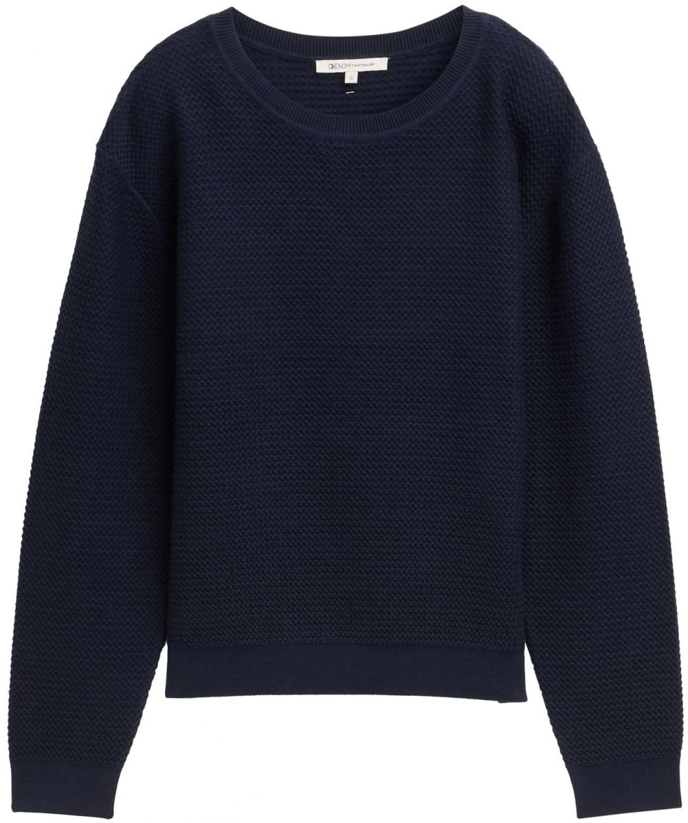TOM TAILOR DENIM Sveter  námornícka modrá