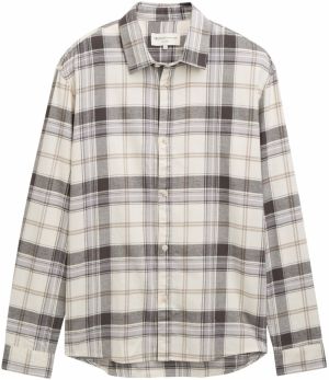 TOM TAILOR DENIM Košeľa  béžová / hnedá / čierna