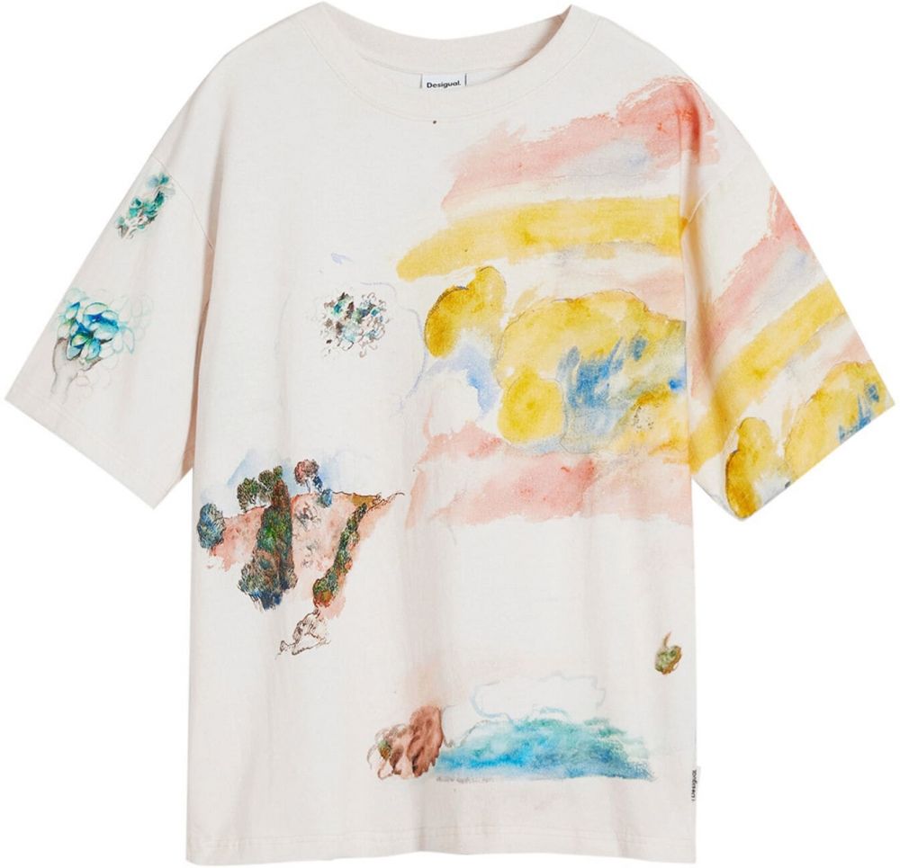 Desigual Tričko  zmiešané farby / biela
