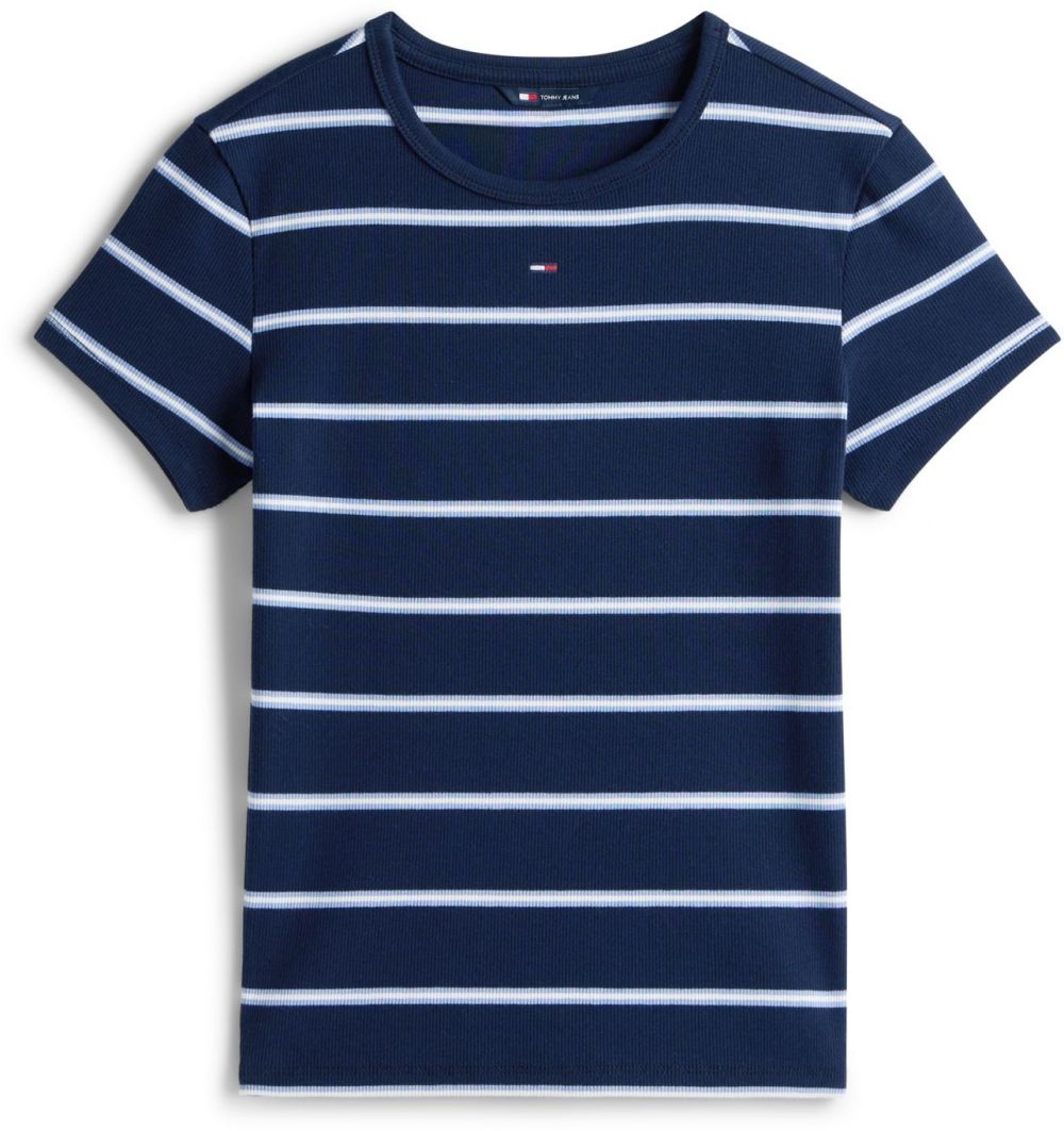 Tommy Jeans Tričko 'ESSENTIAL'  námornícka modrá / svetlomodrá / biela