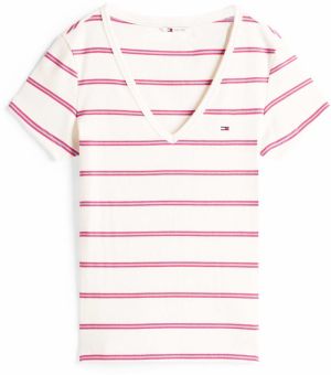 Tommy Jeans Tričko 'ESSENTIAL'  námornícka modrá / orgovánová / červená / biela