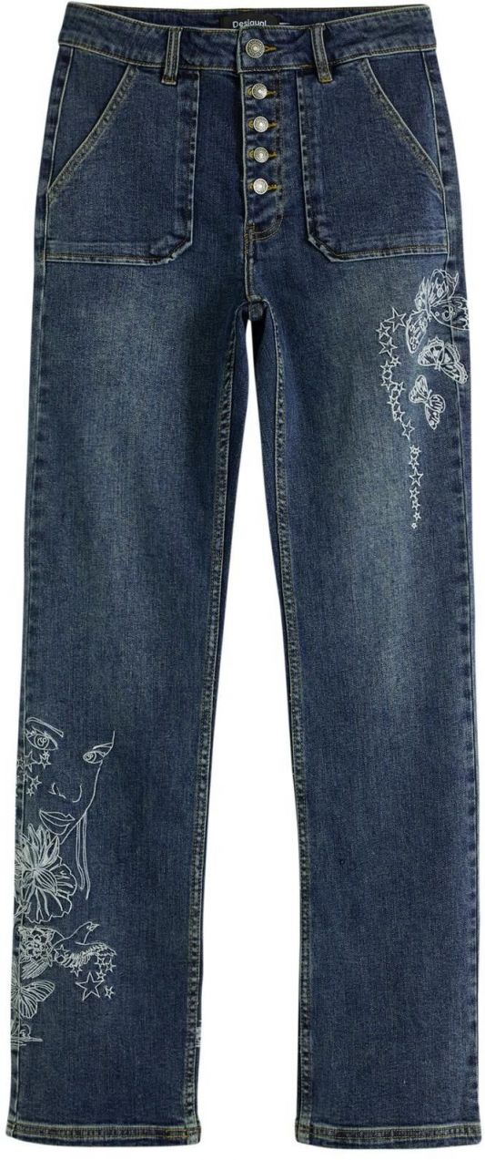Desigual Džínsy  modrá denim / biela