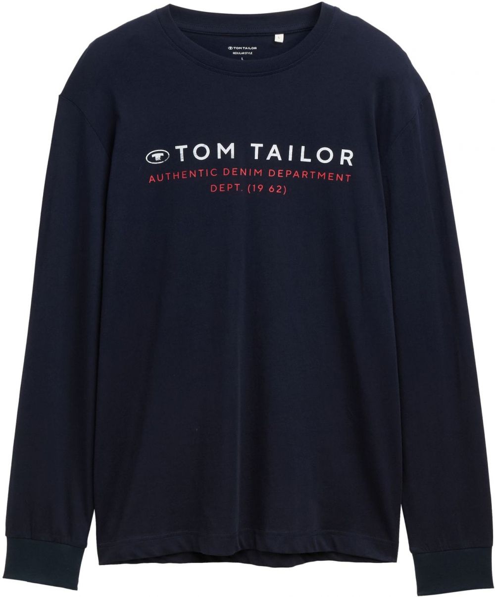 TOM TAILOR Tričko  tmavomodrá / červená / biela