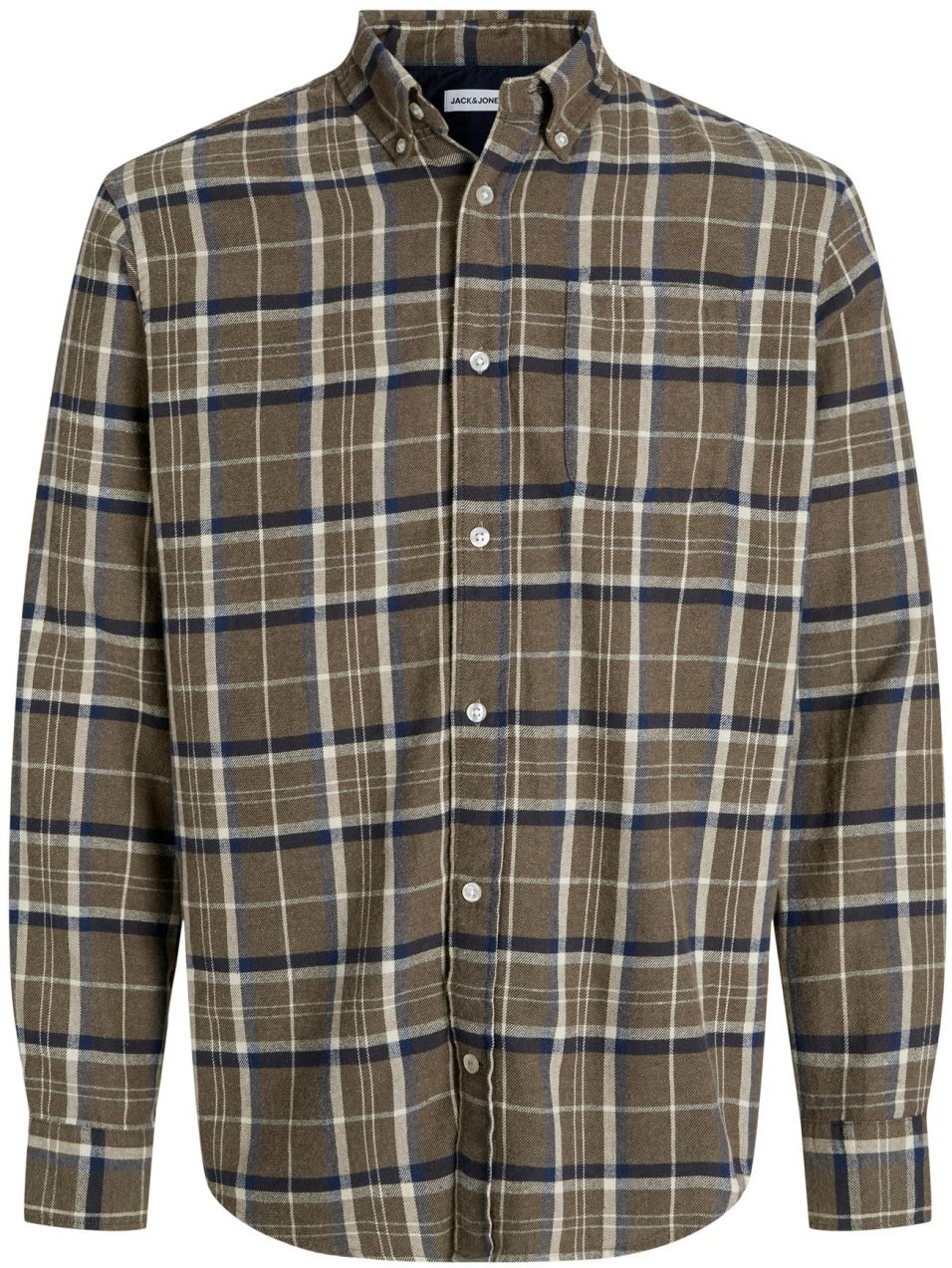 JACK & JONES Košeľa 'JJEClassic'  tmavomodrá / brokátová / biela