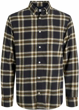 JACK & JONES Košeľa 'JJEClassic'  tmavooranžová / čierna / biela