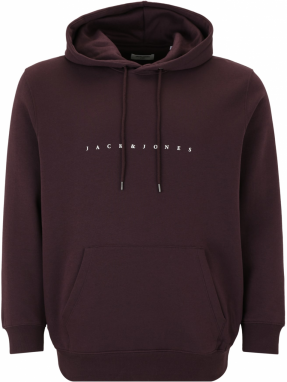 Jack & Jones Plus Mikina 'JJEStar'  baklažánová / biela