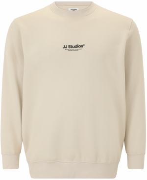 Jack & Jones Plus Mikina 'JJESOHO'  kamenná / čierna