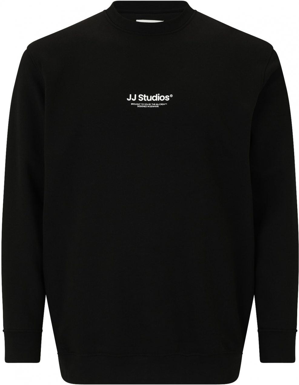 Jack & Jones Plus Mikina 'JJESOHO'  čierna / biela
