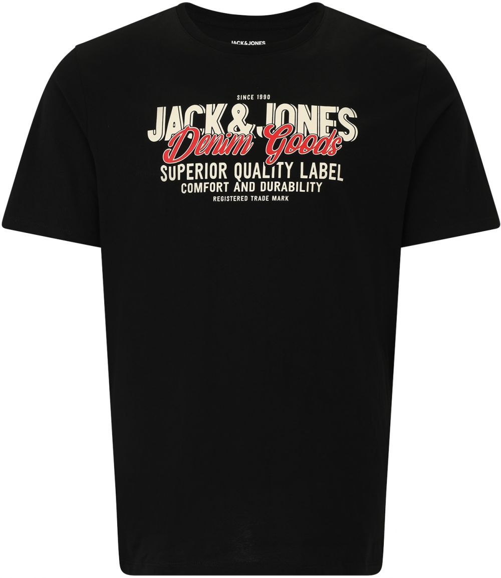 Jack & Jones Plus Tričko  svetlosivá / červená / čierna / biela