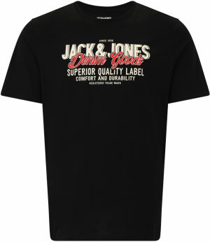 Jack & Jones Plus Tričko  svetlosivá / červená / čierna / biela