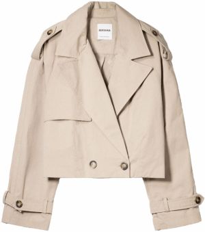 Bershka Prechodná bunda  tmavobéžová