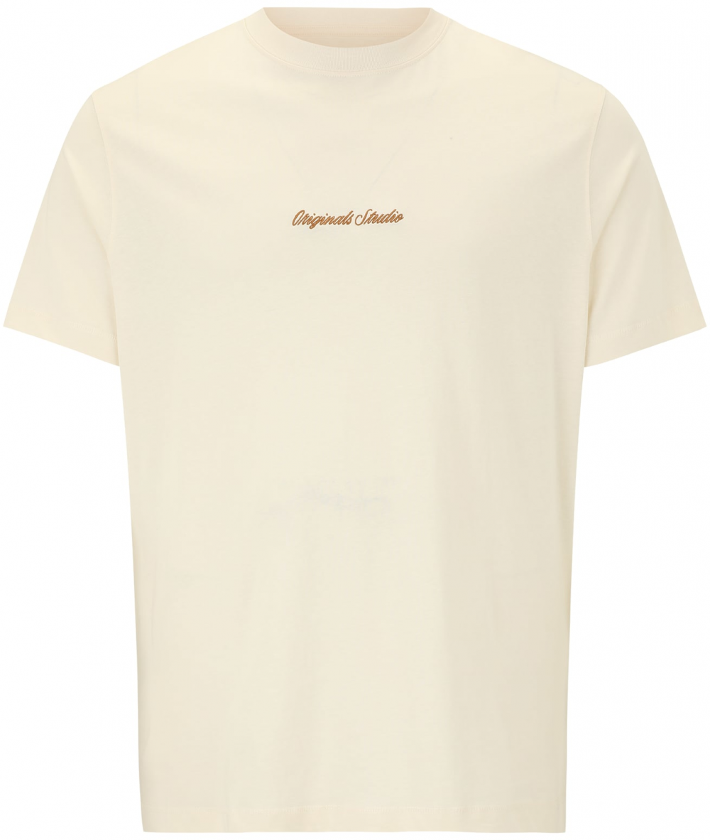 JACK & JONES Tričko 'JORNORREBRO'  karamelová / šedobiela