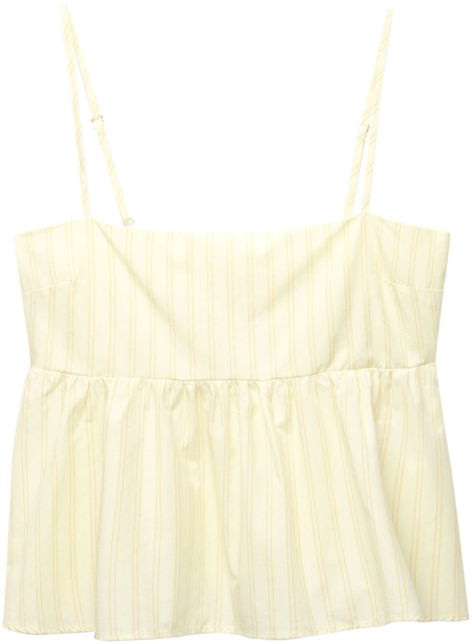 Pull&Bear Top  žltá / pastelovo žltá / biela