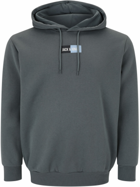 Jack & Jones Plus Mikina 'JJPAN'  svetlomodrá / dymovo šedá / čierna
