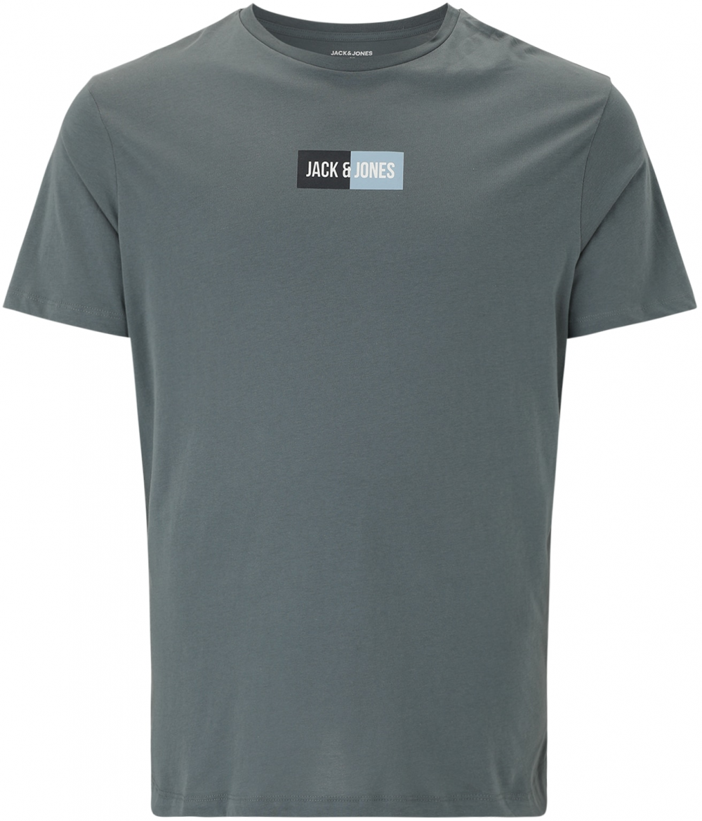 Jack & Jones Plus Tričko 'JJPAN'  modrosivá / svetlomodrá / čierna