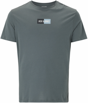 Jack & Jones Plus Tričko 'JJPAN'  modrosivá / svetlomodrá / čierna