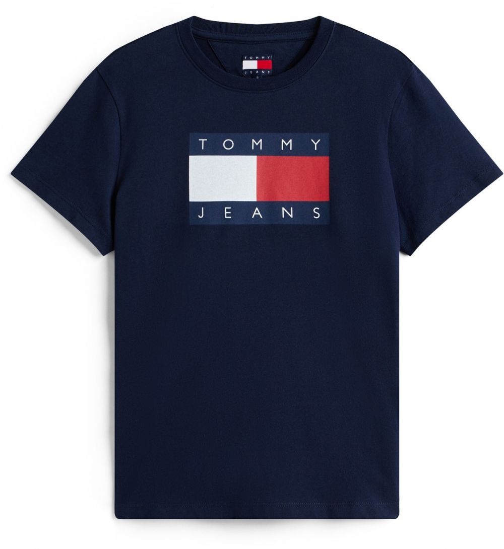 Tommy Jeans Tričko  námornícka modrá / rubínová / biela