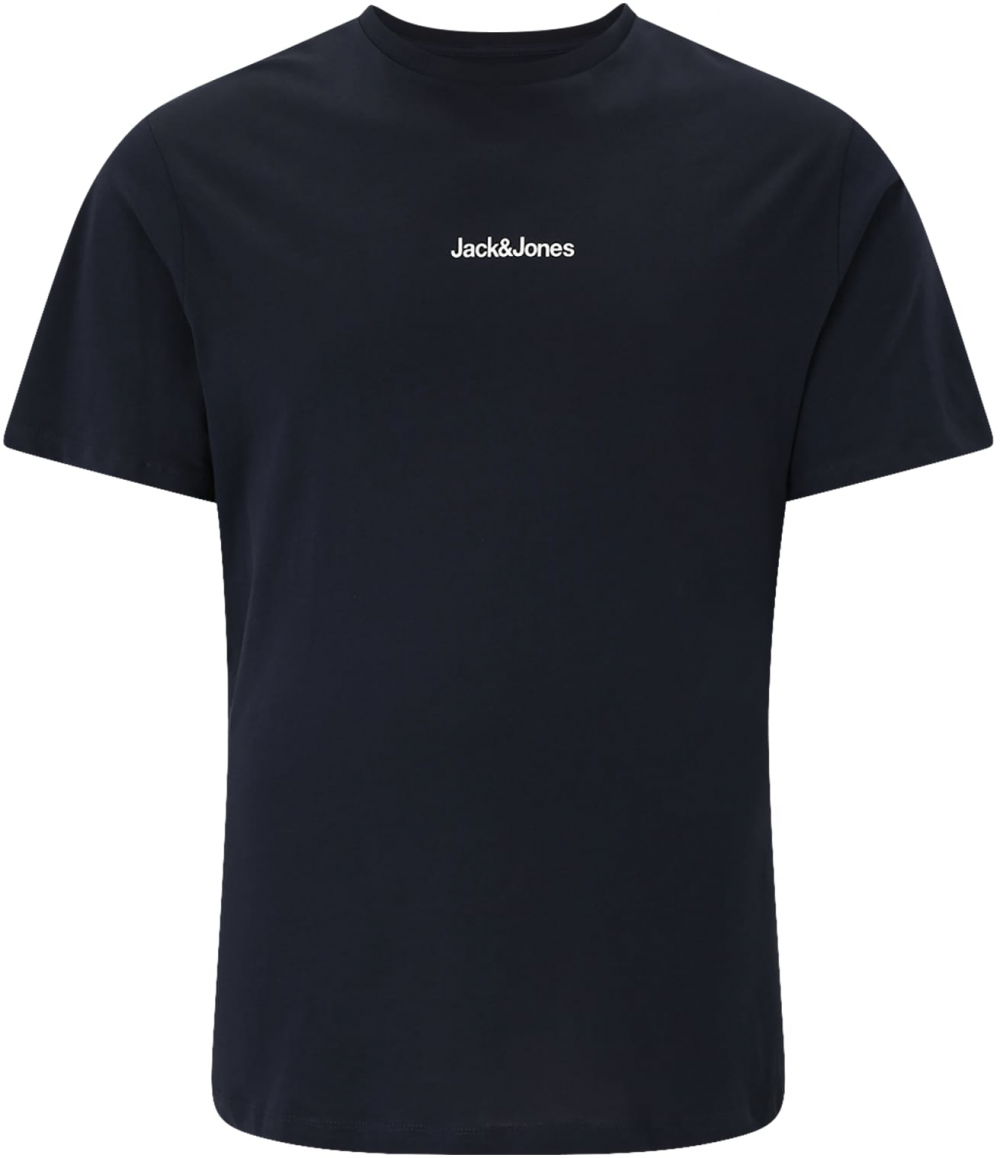 Jack & Jones Plus Tričko 'JJMINE'  námornícka modrá / petrolejová / oranžová / biela