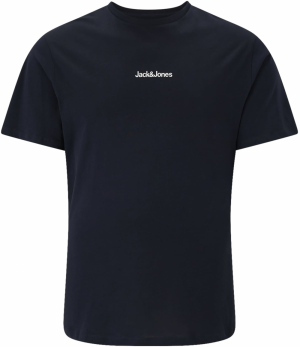 Jack & Jones Plus Tričko 'JJMINE'  námornícka modrá / petrolejová / oranžová / biela