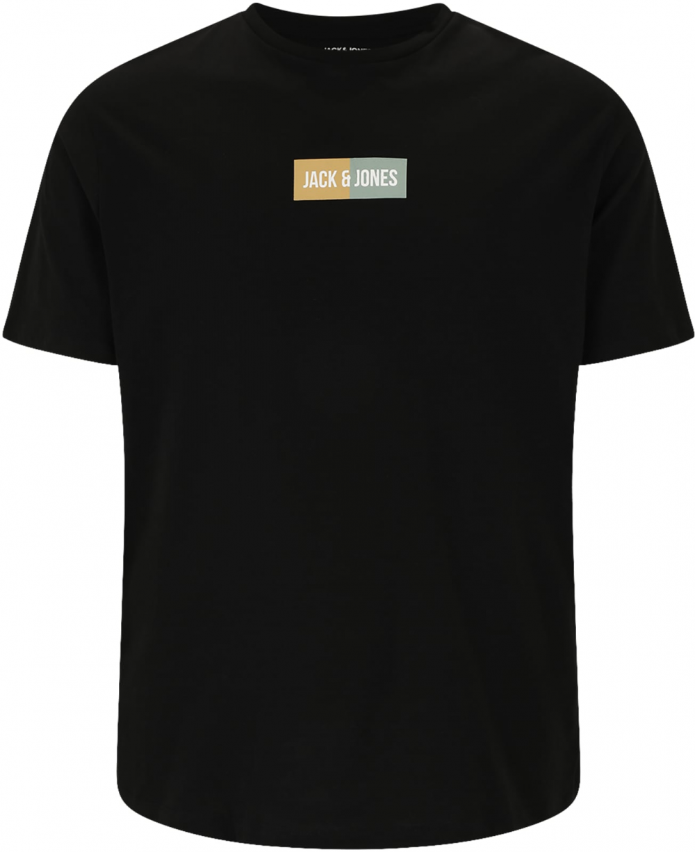 Jack & Jones Plus Tričko 'JJPAN'  piesková / sivá / čierna