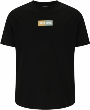 Jack & Jones Plus Tričko 'JJPAN'  piesková / sivá / čierna