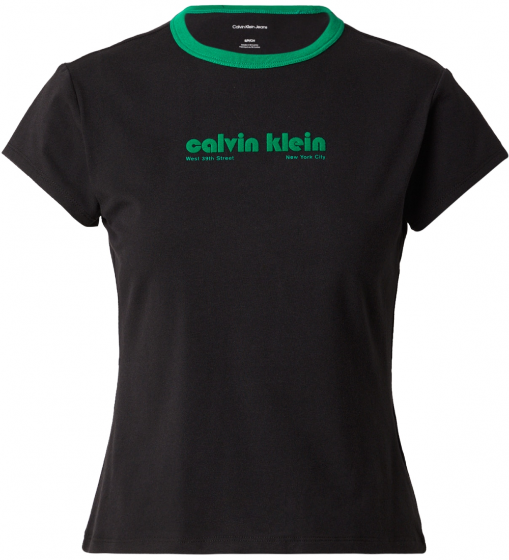 Calvin Klein Jeans Tričko  zelená / čierna