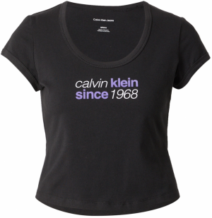Calvin Klein Jeans Tričko  levanduľová / čierna / biela