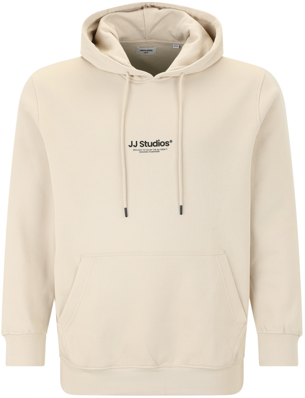 Jack & Jones Plus Mikina 'JJESOHO'  sivobéžová / čierna