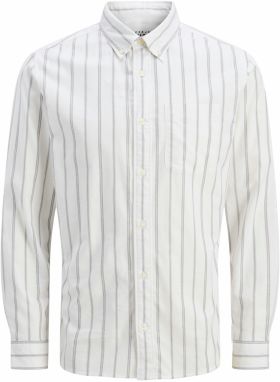JACK & JONES Košeľa 'JPRBLUBrook'  sivobéžová / tmavosivá / biela