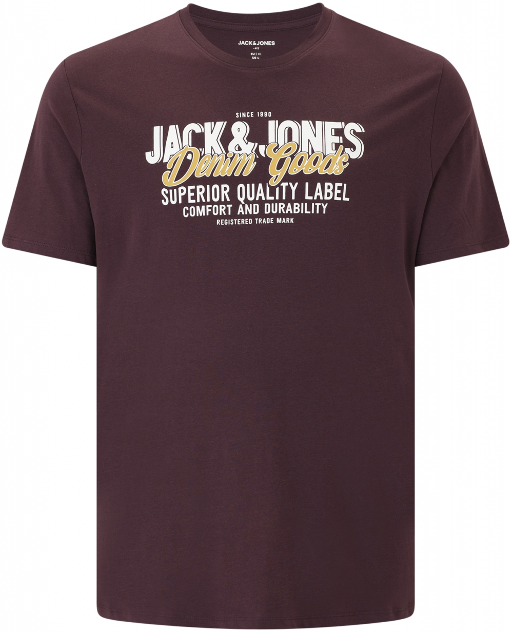 Jack & Jones Plus Tričko  žltá / slivková / biela