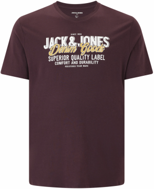 Jack & Jones Plus Tričko  žltá / slivková / biela