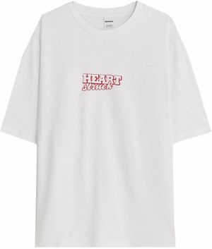 Bershka Tričko  červená / biela