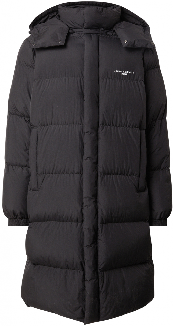 ARMANI EXCHANGE Zimný kabát  čierna / biela