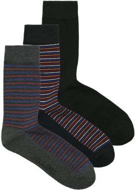 JACK & JONES Ponožky 'JACATLAS'  námornícka modrá / tmavosivá / čierna / biela
