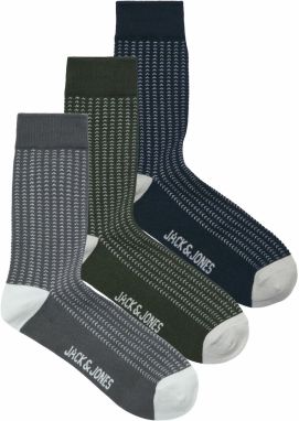 JACK & JONES Ponožky 'JACBOB'  tmavomodrá / čadičová / tmavozelená / biela